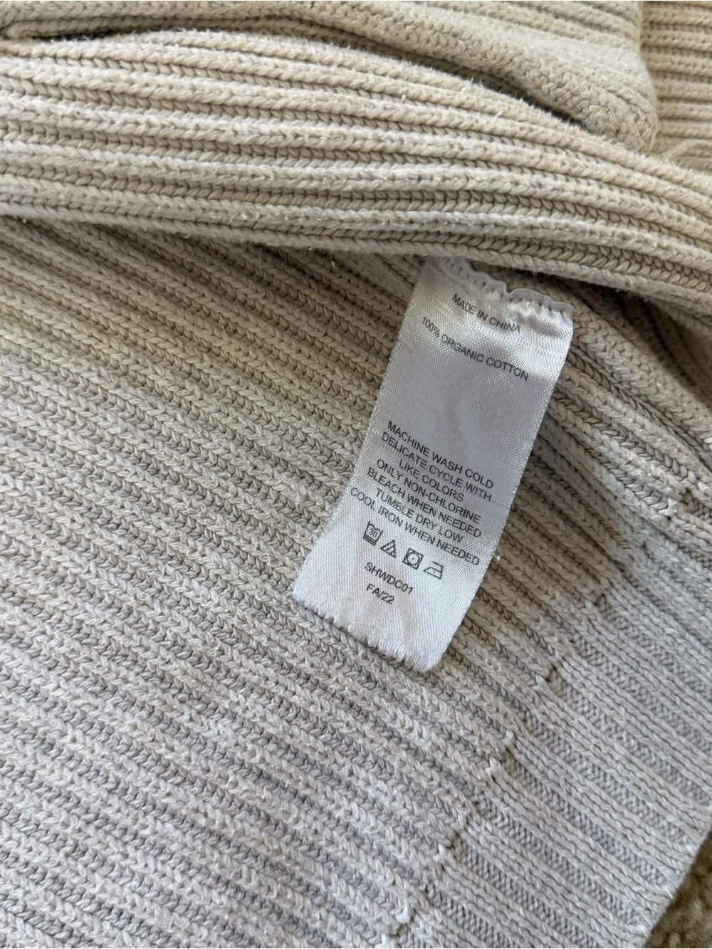Quince 100% Cotton Open-Front Ribbed Cardigan in Cream Size M - Picture 7 of 11